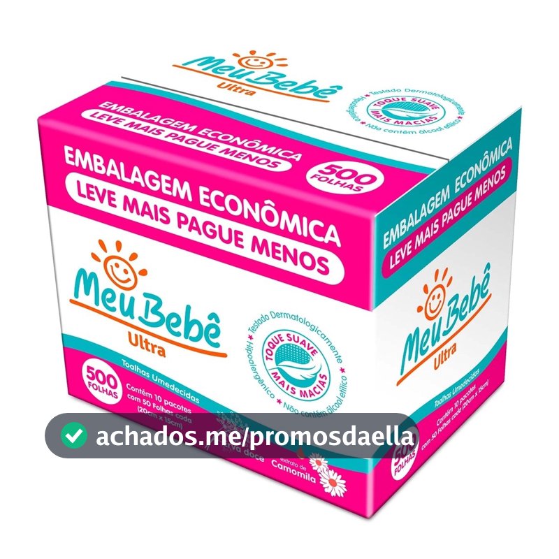 Toalha Umedecida Meu Bebê Ultra 500 Folhas