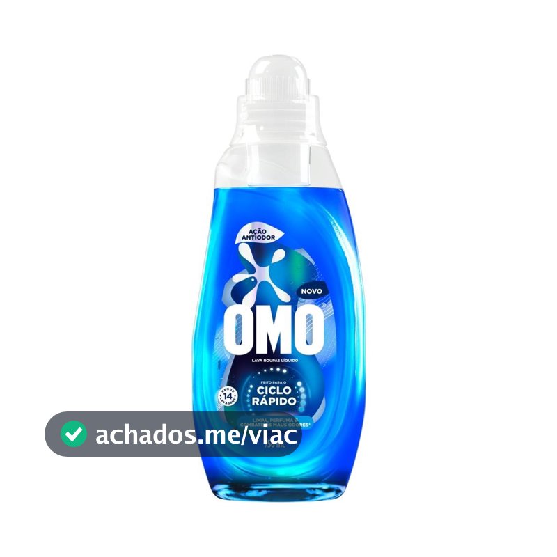 Lava-Roupas Líquido Omo Ciclo Rápido Ação Antiodor Frasco 750ml