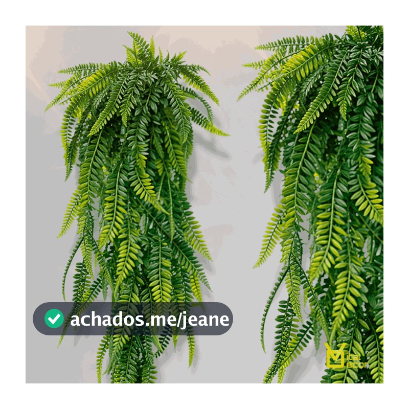 Planta Artificial Pendente 80cm – Samambaia Folhagem Decorativa
