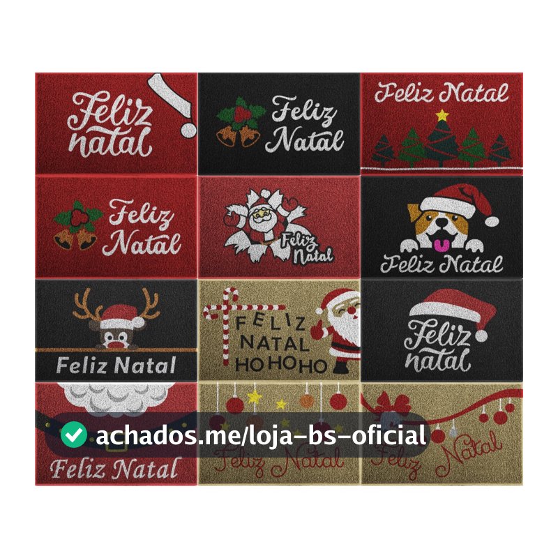 Tapete Capacho Feliz Natal Natalino Varios Desenhos Estampas Decoração Casa Apartamento Entrada Porta