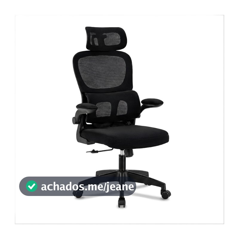 Cadeira de Escritório Ergonômica Reclinável Apoio para Lombar, Cabeça e Braços Ajustáveis ÓH CÉUS