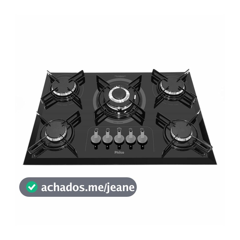 Cooktop 5 Bocas a Gás Philco PCT05TC
