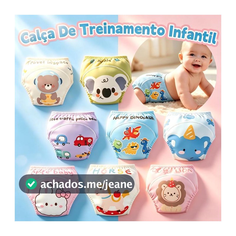 Kit4 Kit2 Unidade Individual Cueca Treinadora Desfralde Bebê Algodão 100% Resistente A Vazamentos Menino
