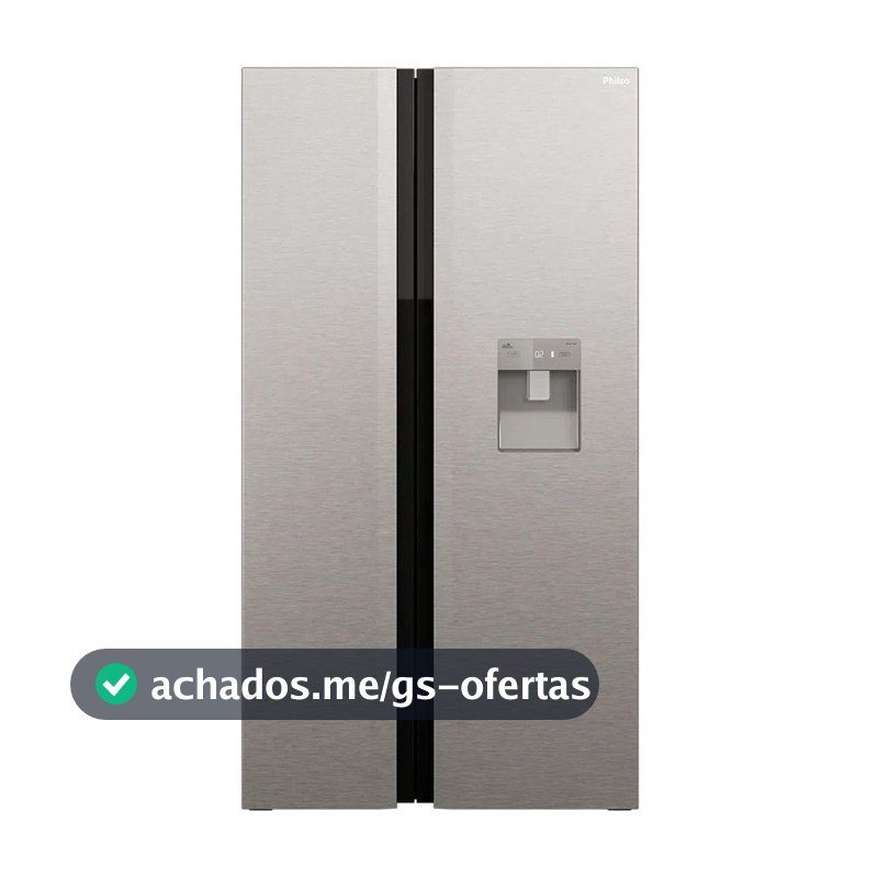 Refrigerador Side By Side Philco 486L Inox Eco Inverter PRF504ID