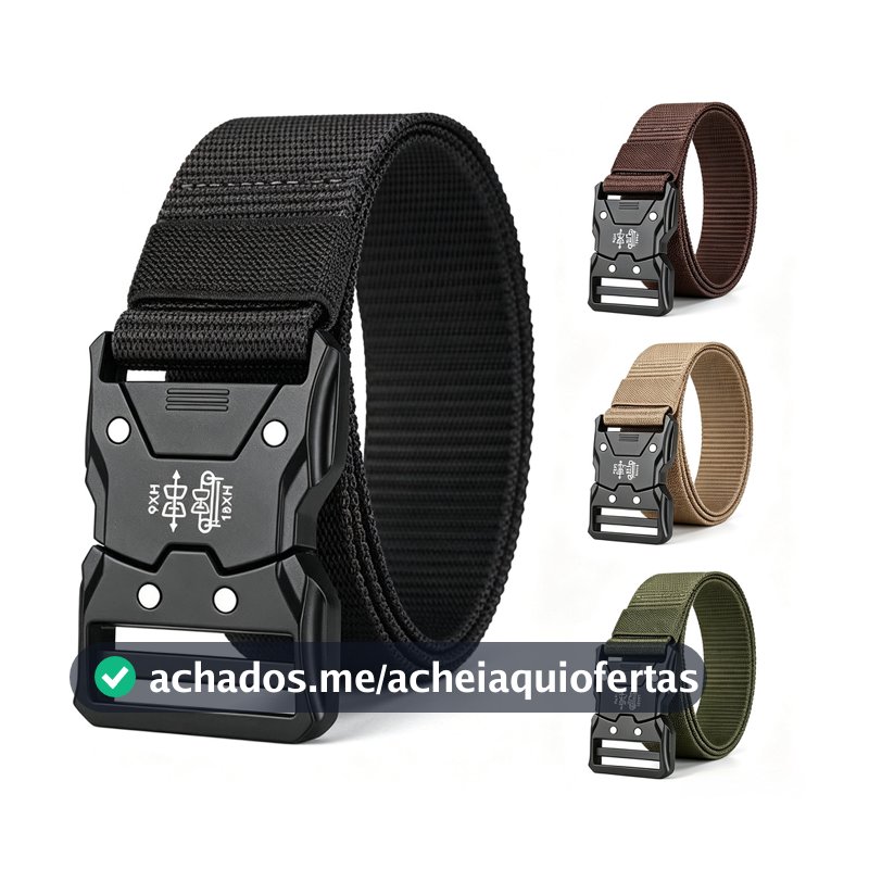 Cinto Tático Moda Social De Negócios Masculino em Nylon Leve Respirável e com Fechamento Rápido para Máximo Conforto