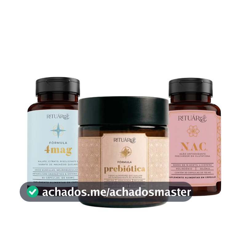 Kit Suplemento Prebiótica 4Mag Magnésio Fórmula NAC Rituária