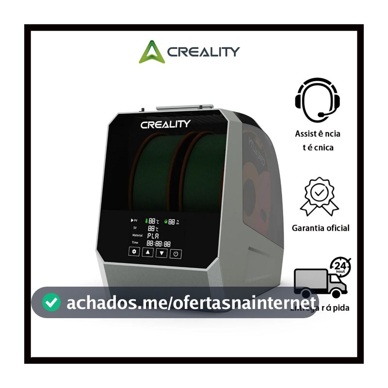 Secador de Filamento Creality Space Pi - Secagem PTC 360° para Impressão 3D Profissional 220V