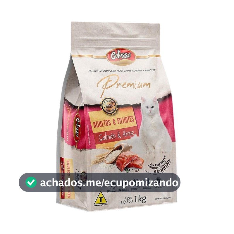 Ração Gatos Adultos E Filhotes Salmão Premium Colosso - 1kg