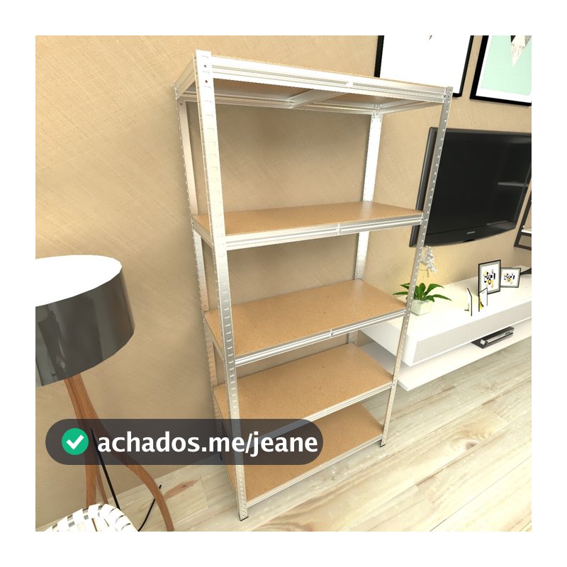 Estante para livros 5 nivieis com MDF CRU reforçada 180x90x37 40 kg por nivel