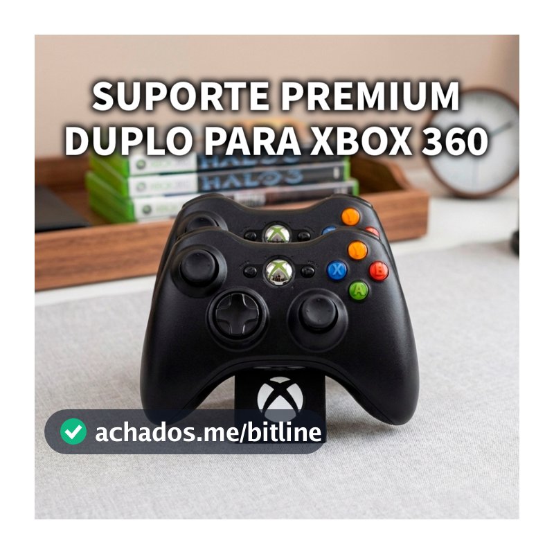 Suporte Duplo Para Controle Xbox 360 De Mesa Expositor Setup Gamer Base Organizador duplo para Controle