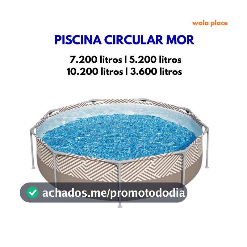 Piscina 7200 Litros Circular Estrutural, ou 10200L ou 5200L ou 3600L Redonda Mor