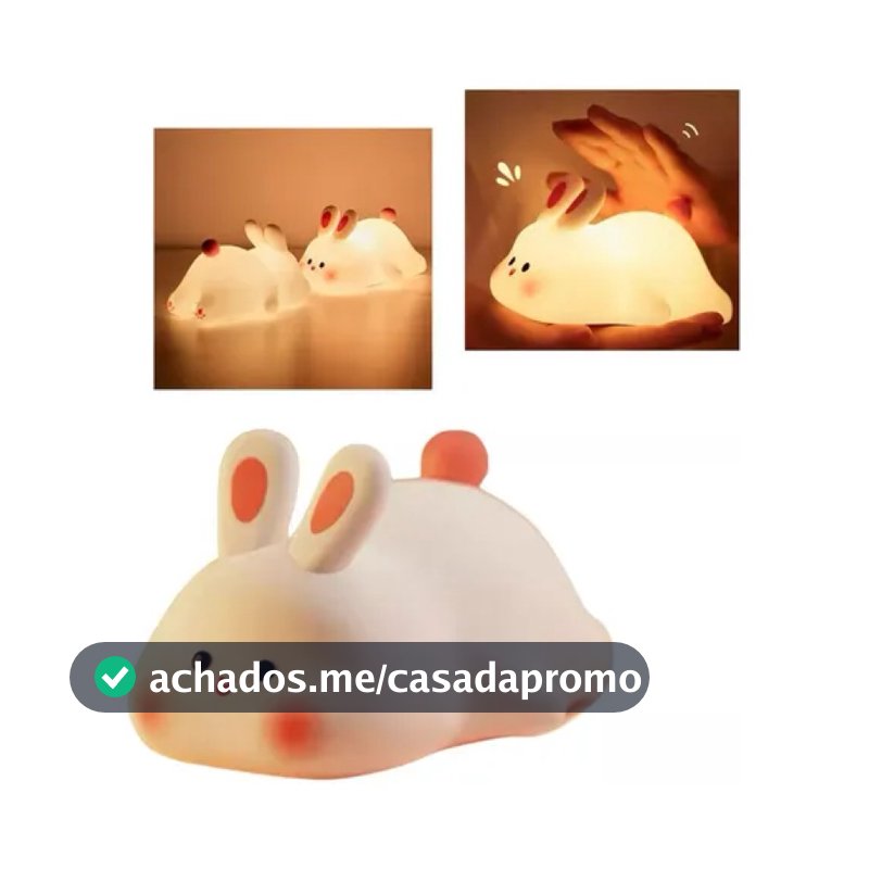 Luminária de Mesa Infantil Bichinhos Recarregável Toque Touch em borracha de silicone – Lâmpada Noturna Fofa e Macia