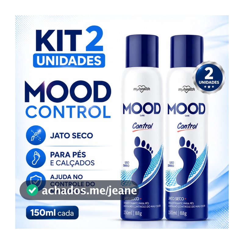 Kit 2 Desodorante Pes Masculino Mood 150ml Jato Seco Antiodor Frescor Duradouro