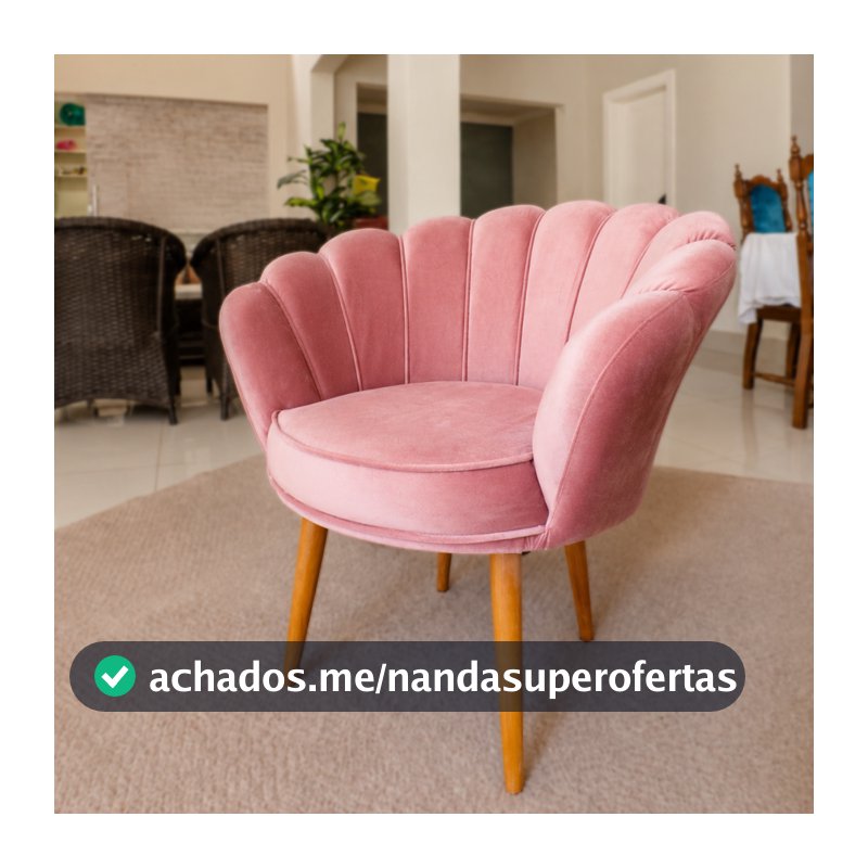 Poltrona Pétala Decorativa Veludo Premium Sala ou quarto