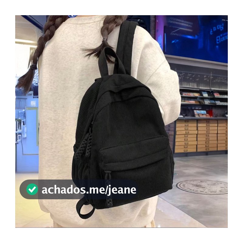 Mochila Feminina Masculino de Veludo Cotelê com Grande Capacidade Para Trabalho Para Estuda Para Viagem