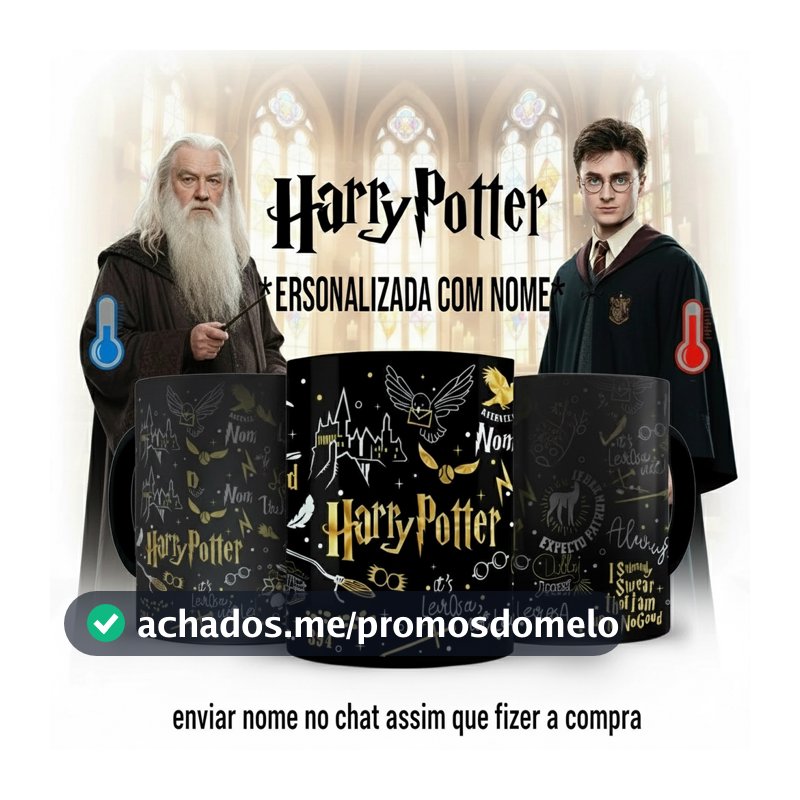 Caneca Mágica Harry Potter Clássica com Nome Personalizado