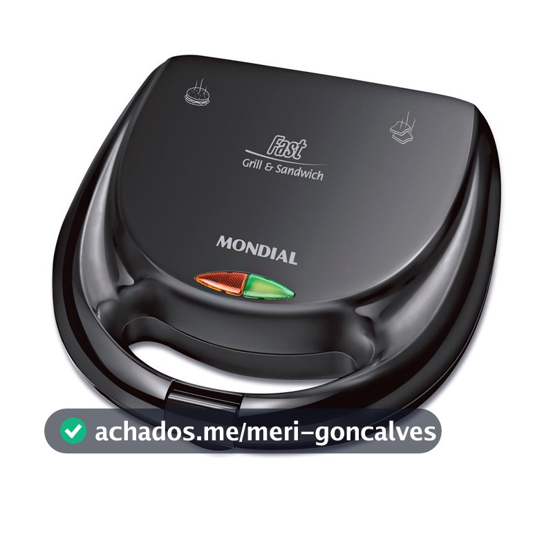 Sanduicheira Fast Grill e Sandwich Mondial Preto 750W S-12