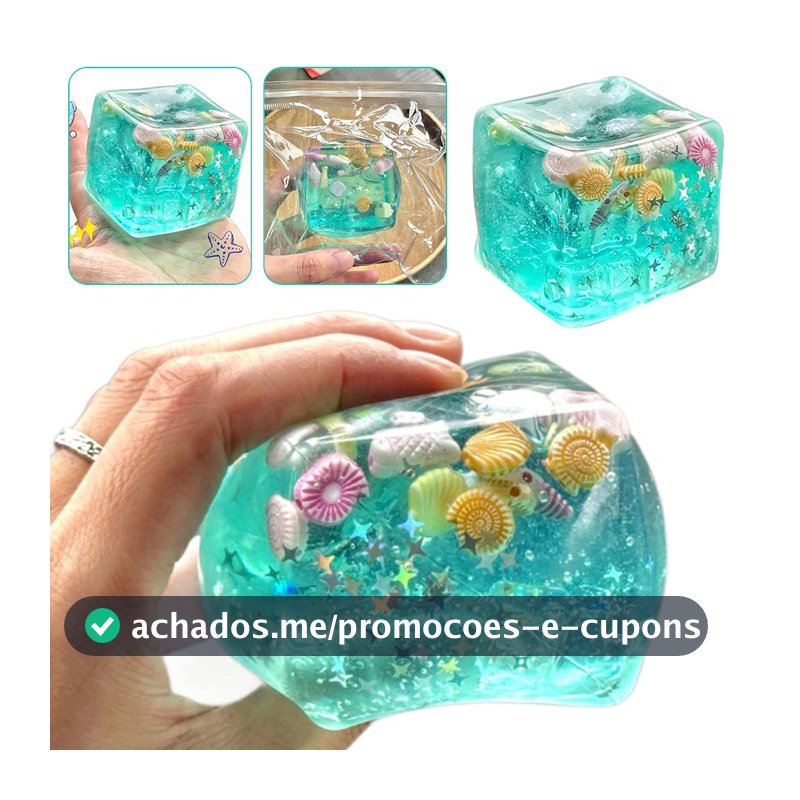 Azul Verde Estrela Peixe Espremendo Squishy Stress Balls Cube-Ocean sensory Autismo Fidget Toy