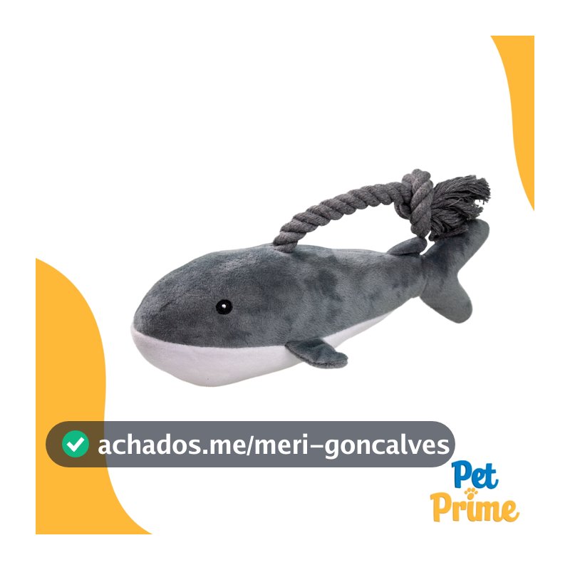 Brinquedo de Pelúcia Baleia com Corda para Cachorros e Gatos Savana Pet