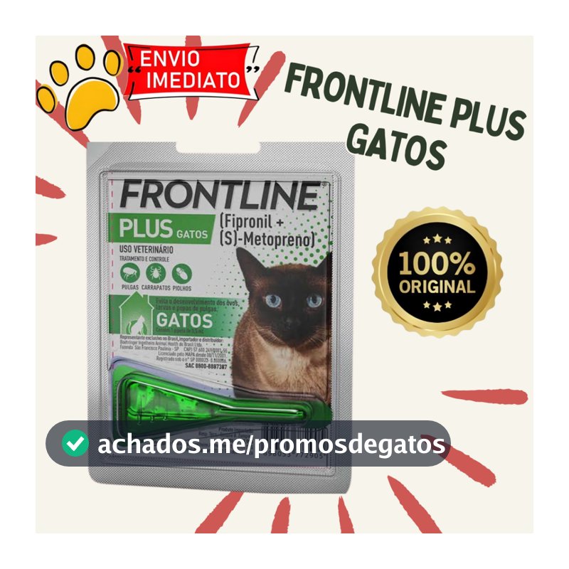 Frontline plus gatos antipulgas, 1 pipeta. Original