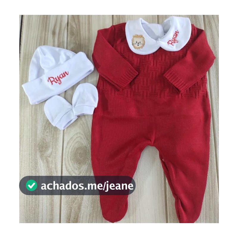 saida maternidade conjunto trico personalizado bebê menino menina