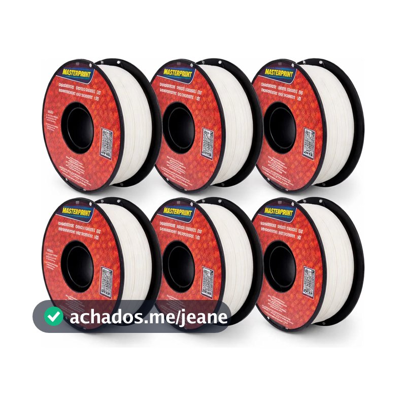 Kit 6 Filamentos Para Impressora 3d Petg 1,75mm 1kg Branco