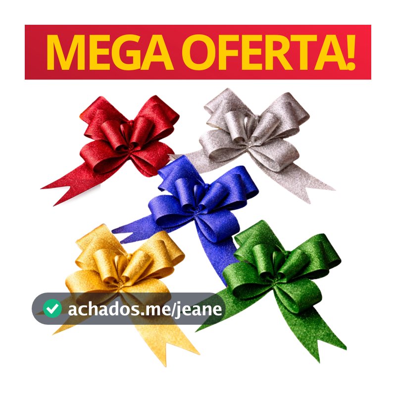 Laço Fácil Mágico Glitter Puro 12x240mm Pequeno C/10 ou 50 | Decoração Decorativo Presente