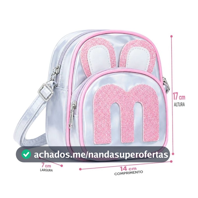 Bolsa Infantil Menina Transversal Bolsinha com Alça Ajustável