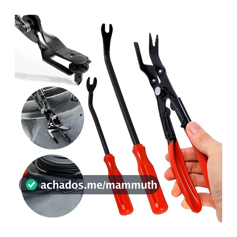 Kit 3 Ferramentas 2 Chaves  Alicate Removedor Forro Carro