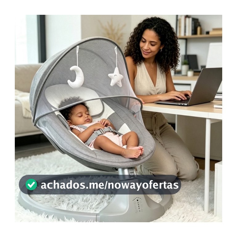 Cadeira De Descanso Balanço Para Bebê Com Música Tela Mosquiteira E Controle Remoto