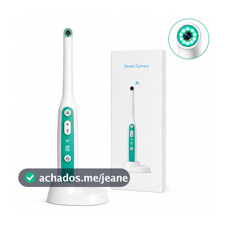 Câmera Intraoral Odontológica  Full HD 1080p WiFi Wireless com Luz de LED e Zoom para Dentista