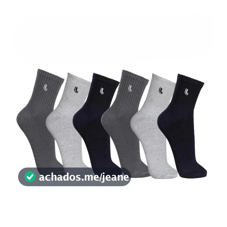 Kit De Meias Unissex Com 6 Pacotes-Medyas De Algodão De Cano Médio Estampa De Ícone Minimalista Para Negócios E Uso Diár