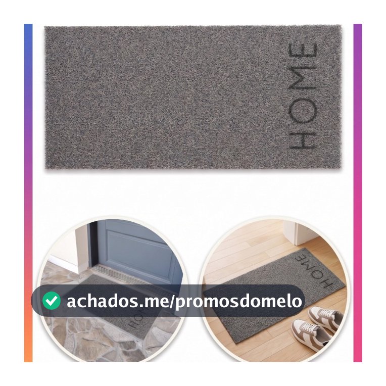 Tapete Porta Entrada Casa Capacho Vinil Terral Home Cinza 40x75cm