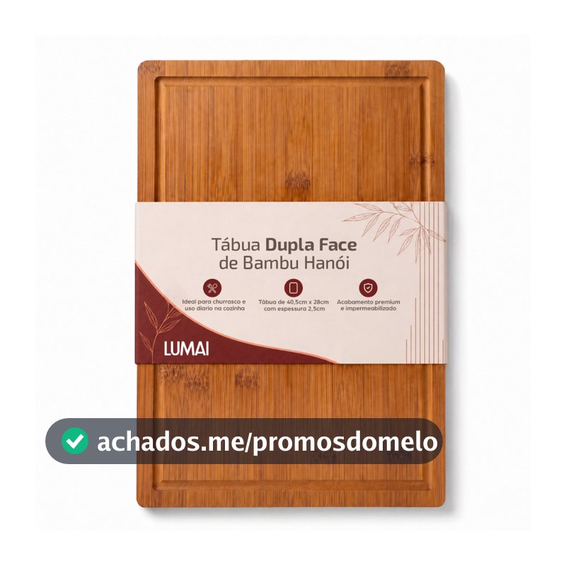 Lumai Tábua de Cortar e Servir de Bambu Impermeável Dupla Face para Churrasco Carne Cozinha Premium