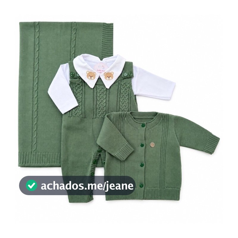 Conjunto Saida Maternidade Menino Bebe Recem Nascido Completa Trico