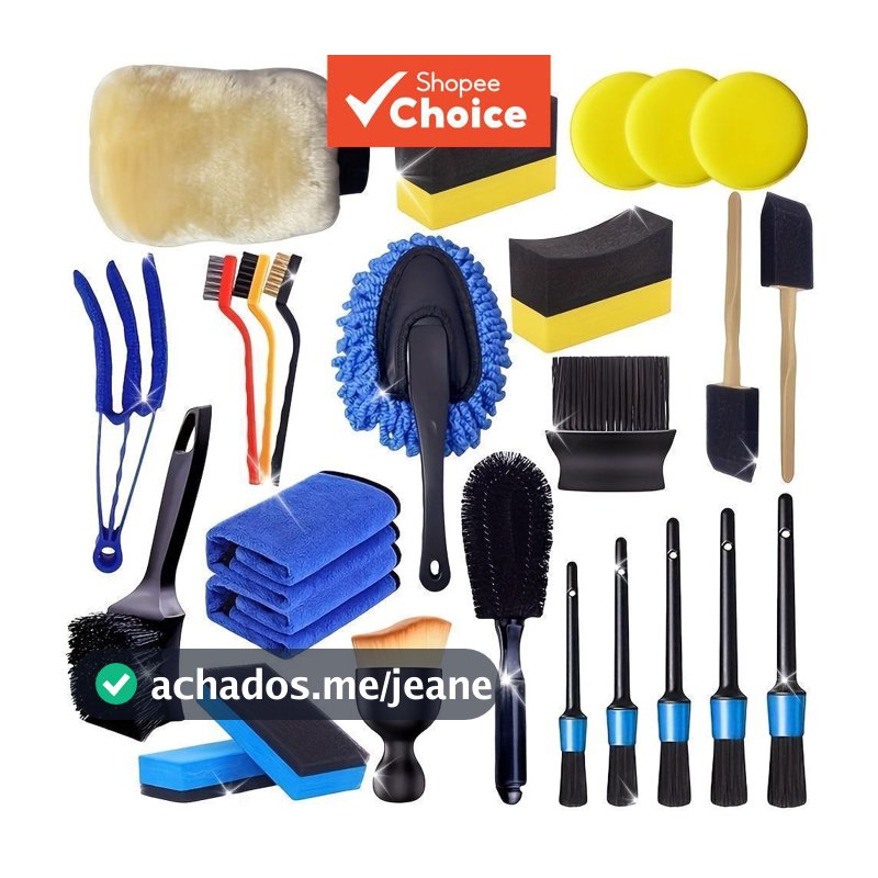 Conjunto De Escova De Detalhamento De Carro Kit Completo De Limpeza Automática Para Aberturas E Rodas Internas