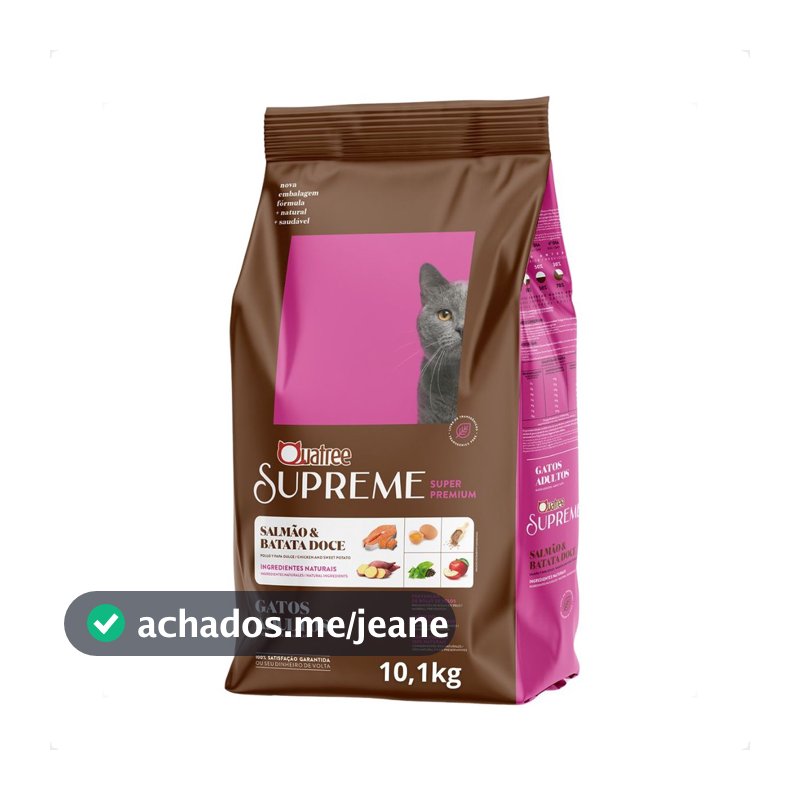 Quatree Supreme Gatos Adultos Salmão e Batata Doce - 10,1kg