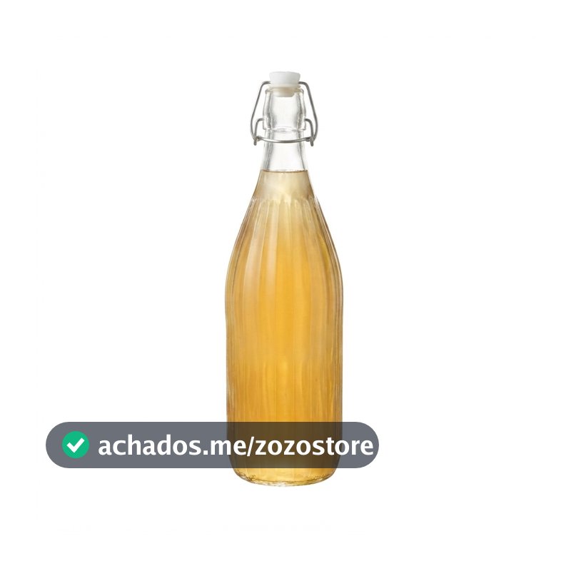 Garrafa Hermética Lyor Aura 1 Litro Vidro com Tampa Jarra para Água Suco Chá Leite Geladeira Mesa Posta Presente Cozinha