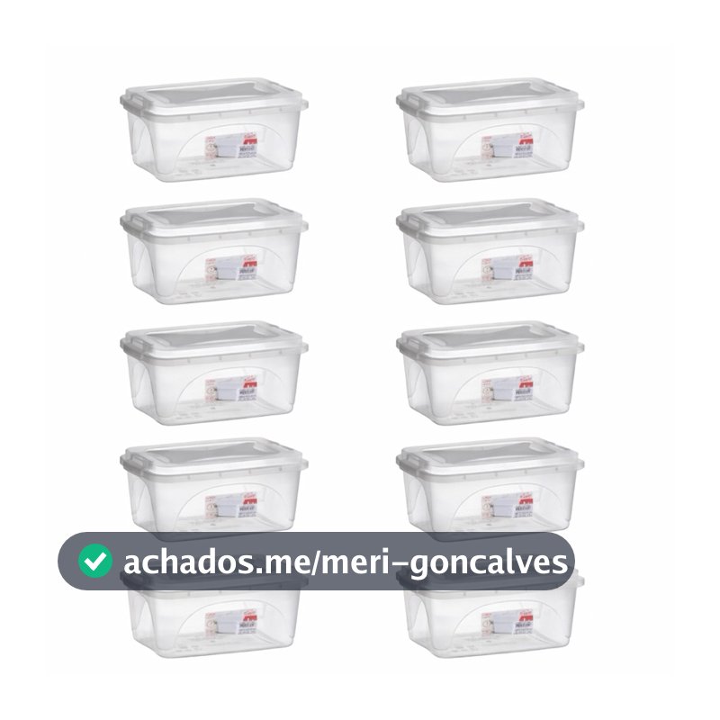 Kit Caixas Organizadoras 3 Litros Transparente Pote Tampa Com Trava Multiuso Organizador
