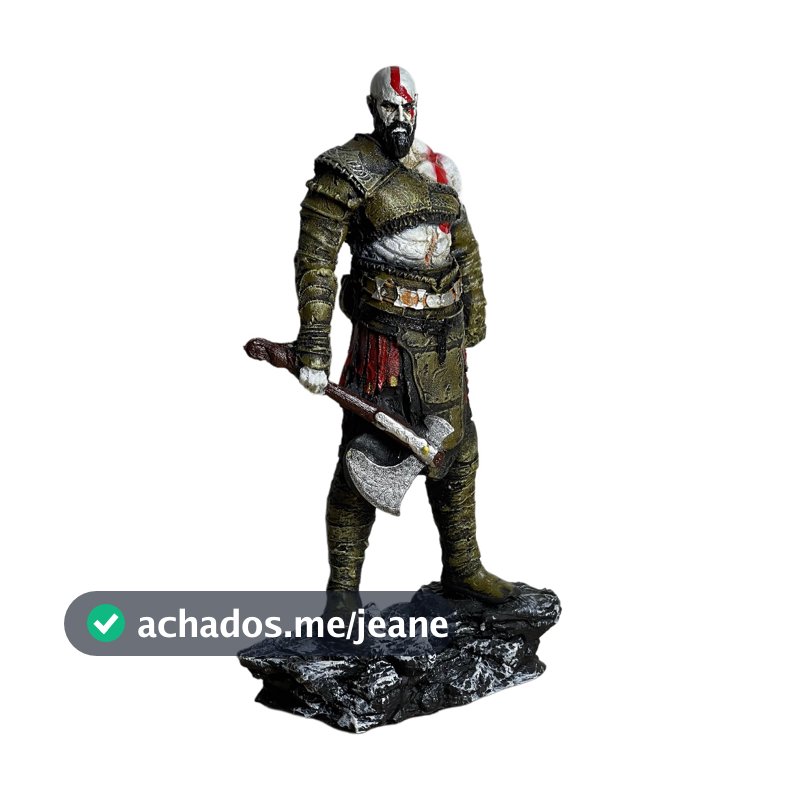 Boneco Kratos God of War Ragnarok Resina Premium Action Figure Estátua Colecionável 24cm