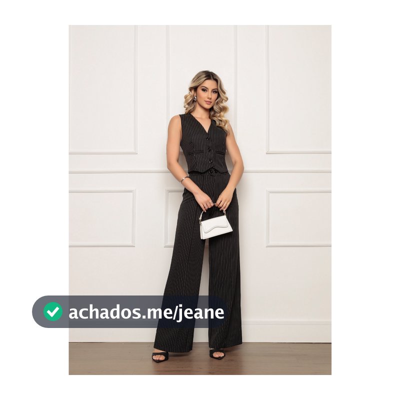 315 Conjunto terno Feminino de Alfaiataria Colete e Calça Social Luxo