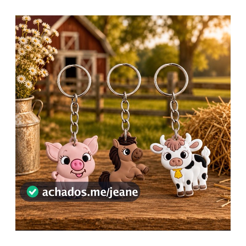 kit Chaveiro Fazendinha Lembrancinha Aniversario Tema Festa 10 a 50 Unidades