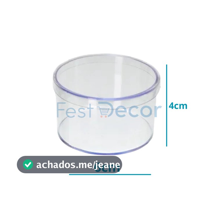 Kit Caixinha Redonda Acrilica 6x4 - 100 unidades - para decoraçao de festas - lembrancinhas de festas