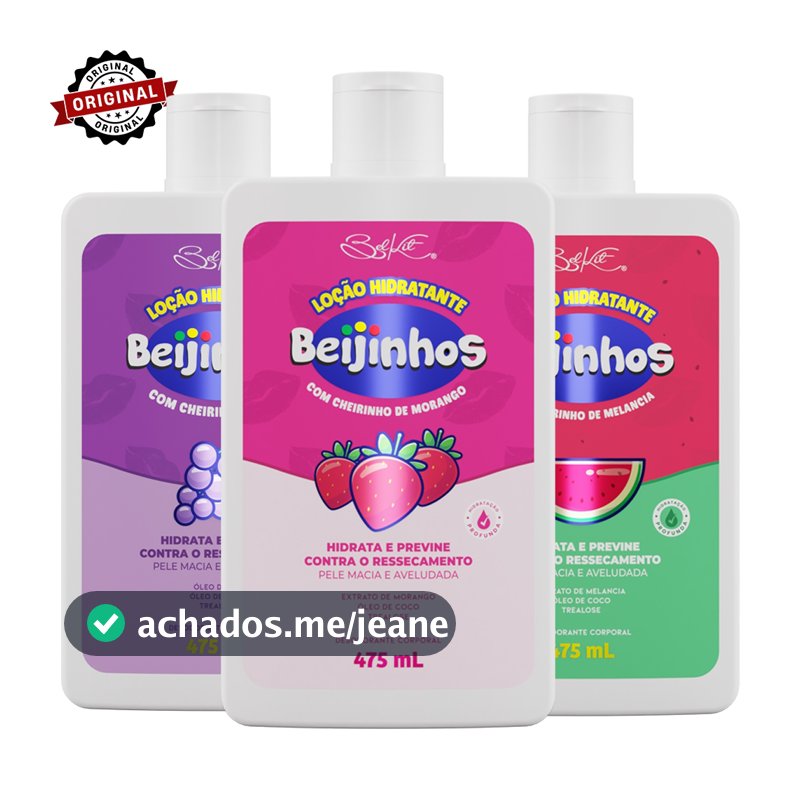 Hidratante Corporal Beijinhos 475ml BELKIT | Loção Hidratante para pele seca e ressacada