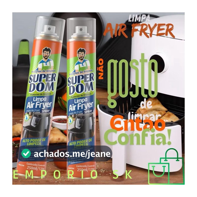 Spray Limpa Air Fryer Alto Poder De Limpeza, Dissolve A Gordura Limpeza Sem Esforço 250ml 1, 2 ou 3