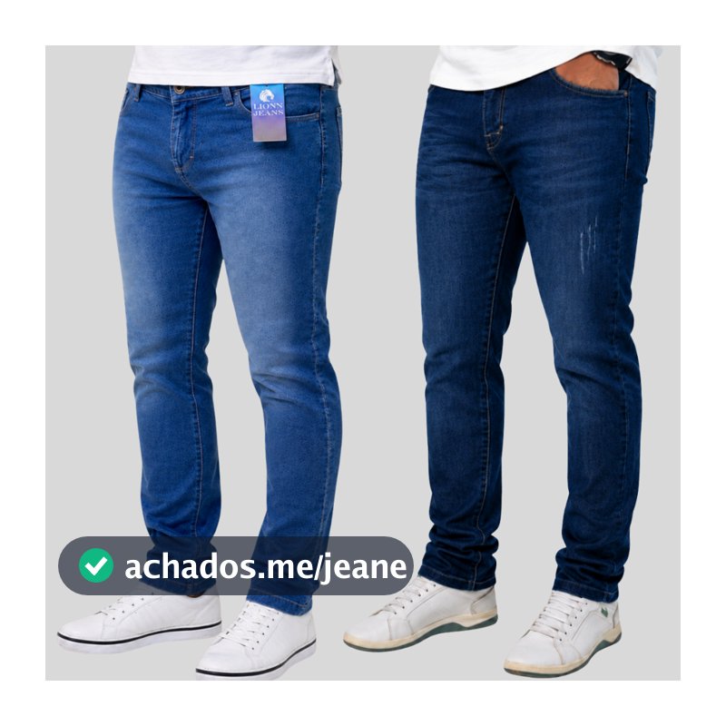 Kit 2 Calças Masculinas Jeans Com Lycra E Elastano Premium Ideal | Para O Dia A Dia - Lions Presente Pai