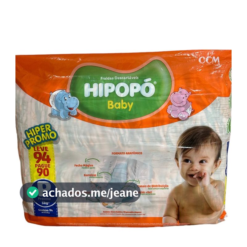 Fraldas Descartáveis Pacotão Hipopó DIA E NOITE toque suave