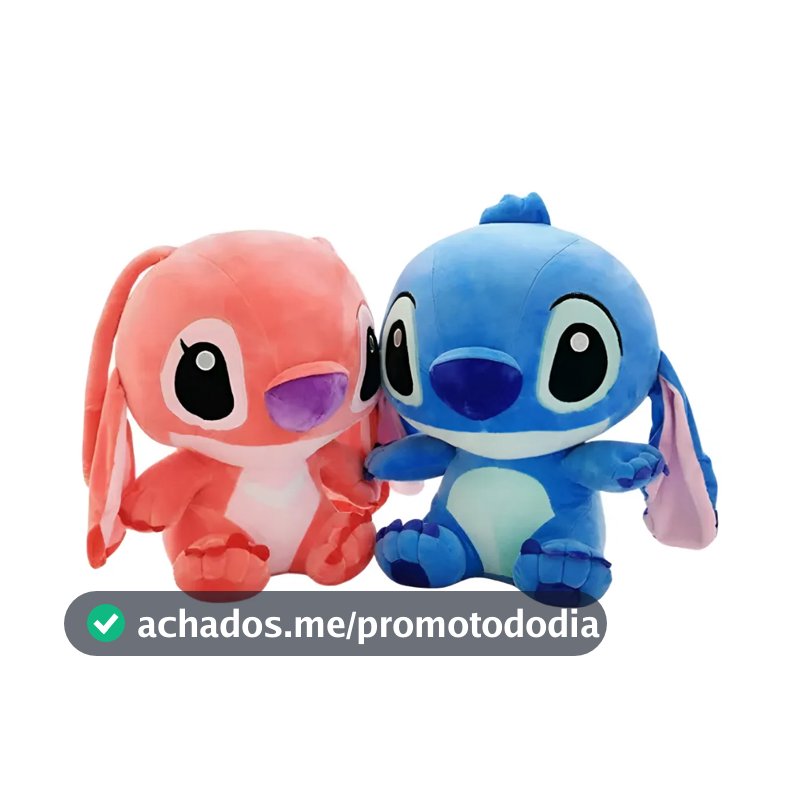 Kit Casal Pelúcia Stitch E Angel 25cm Antialérgico Premium Casal