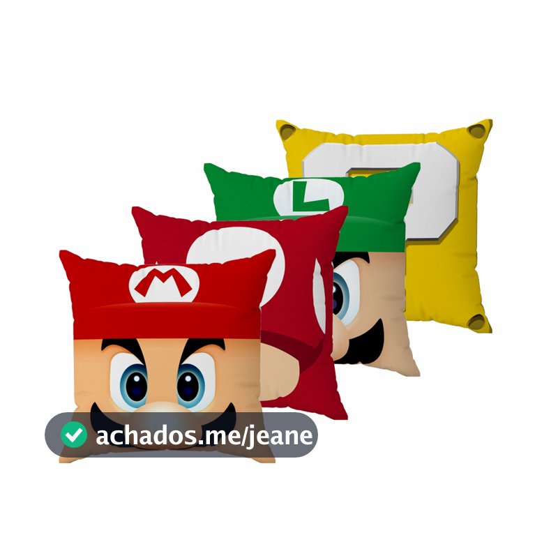 Kit 4 almofadas cheias decorativa 30x30cm - Decoração Gamer Jogos Videogame Presente Geek