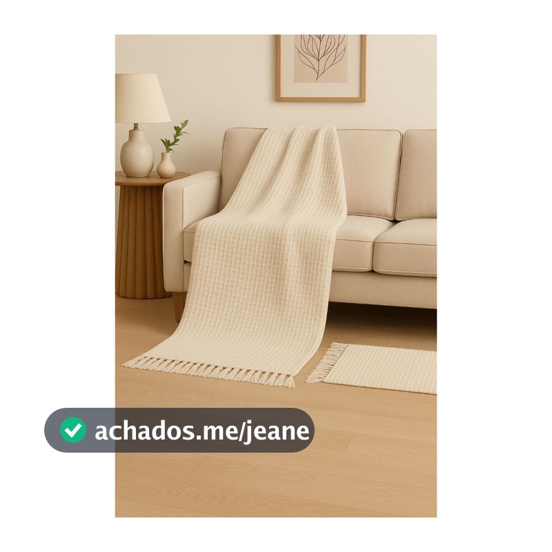 Manta Sofá 140x170 Premium Algodão Decorativa Sala Moderna
